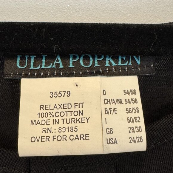 NWOT Ulla Popken Black Relaxed Fit Tunic Top 24/26 100% Cotton Long-Sleeves EUC - Picture 3 of 5